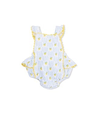 Angel Dear Ivory Lovely Lemons Ric Rac Ruffle Sunsuit