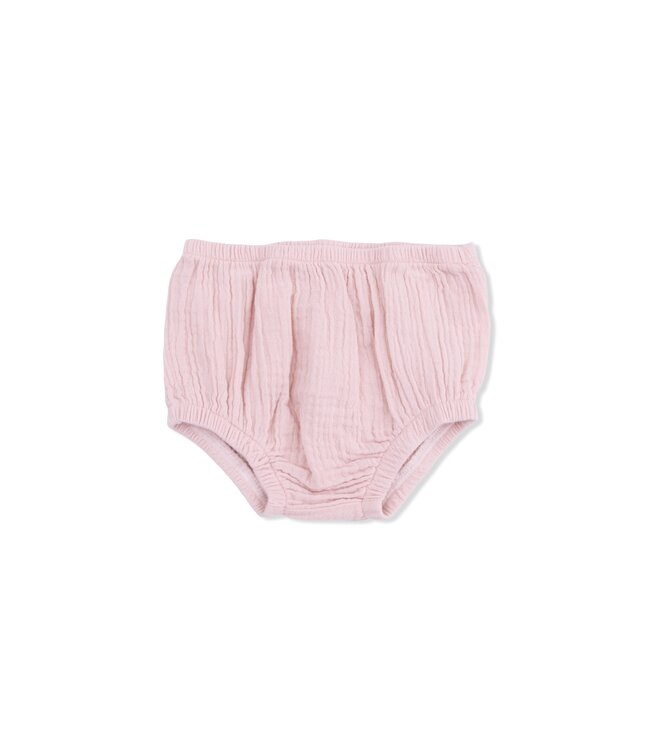 Angel Dear Pink Solid Muslin Lotus Petal Collar Dress Set