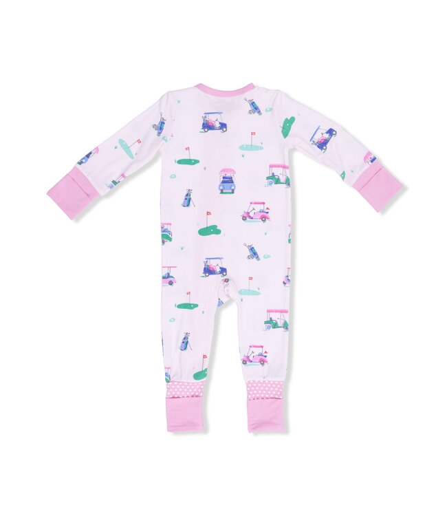 Angel Dear Pink Vintage Golf Carts Convertible Romper