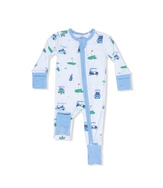 Angel Dear Blue Vintage Golf Carts Convertible Romper
