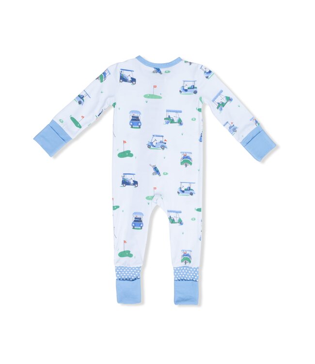 Angel Dear Blue Vintage Golf Carts Convertible Romper
