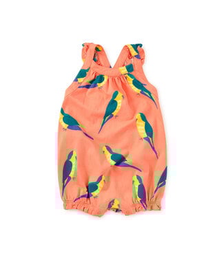 Tea Collection Monk Parakeet Cross-Back Romper