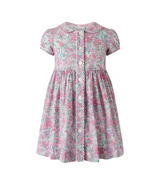 Rachel Riley Pink Floral Button Front Dress