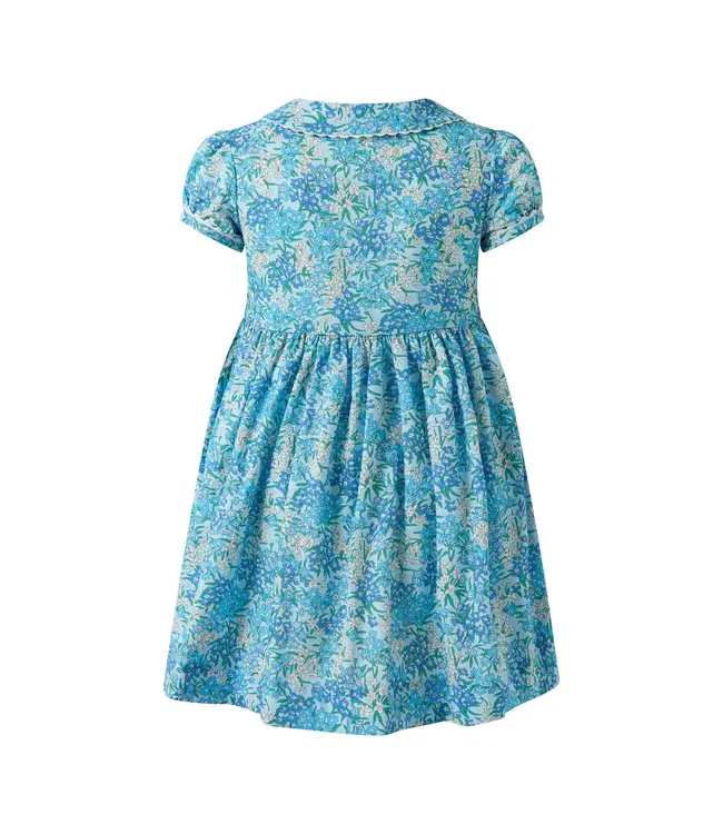 Rachel Riley Blue Floral Button Front Dress
