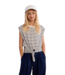 Molly Bracken White/Navy Blue S/S Knit Tee