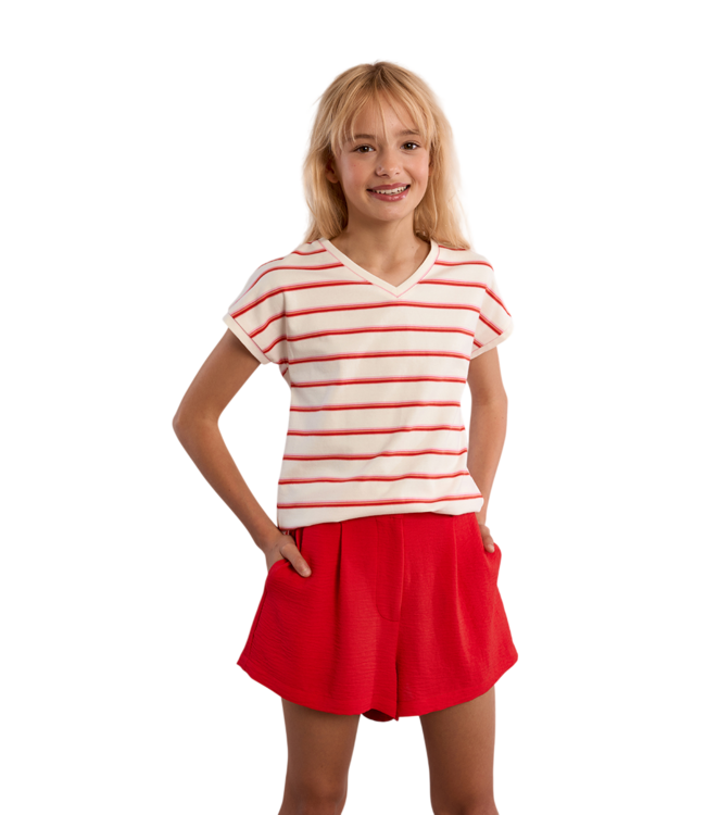 Molly Bracken Off White Striped Tee