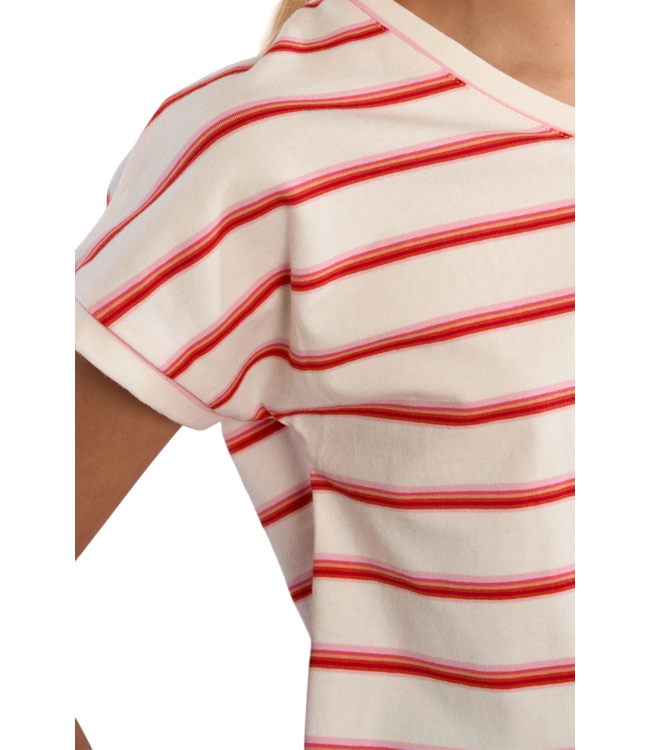 Molly Bracken Off White Striped Tee