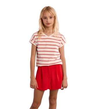 Molly Bracken Off White Striped Tee