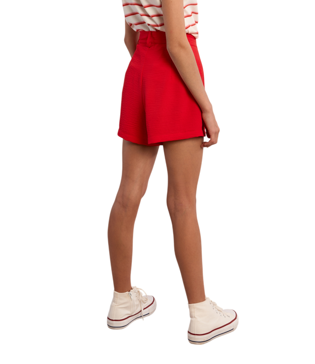 Red Woven Shorts