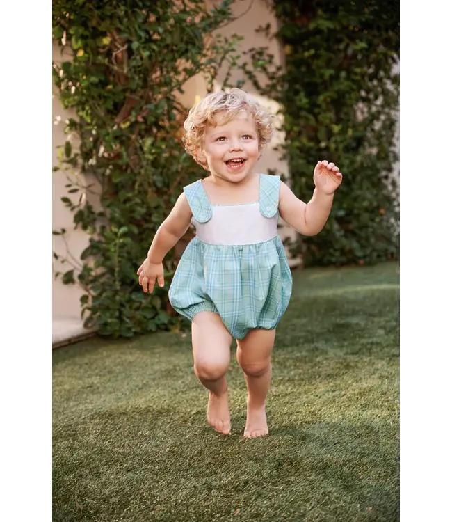 Beaufort Bonnet White/Pelham Bay Plaid Green Bingham Bubble