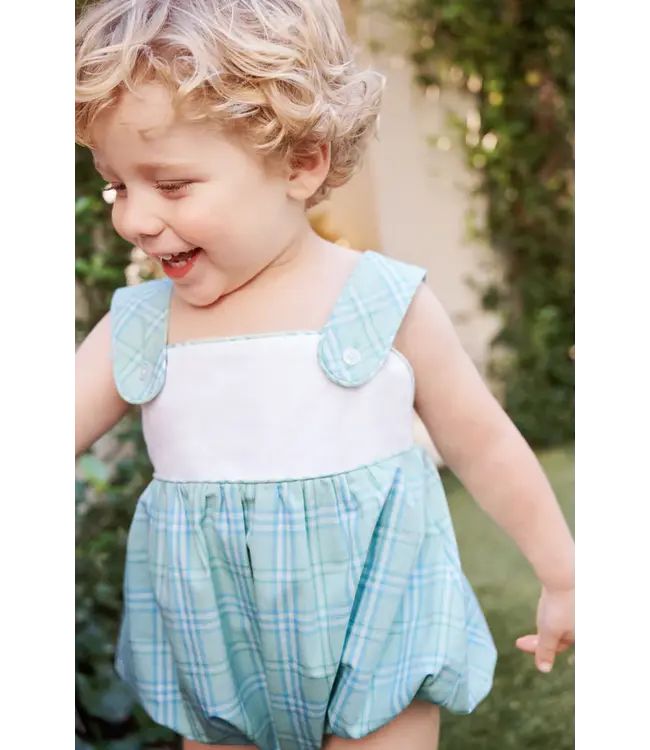 Beaufort Bonnet White/Pelham Bay Plaid Green Bingham Bubble