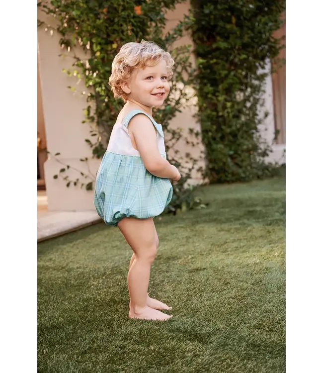 Beaufort Bonnet White/Pelham Bay Plaid Green Bingham Bubble