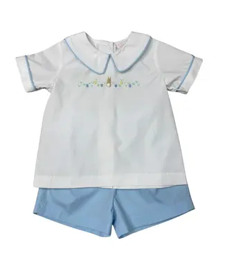 Whimsy Bay Bunny Cottontail Collared Short Set