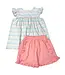 Whimsy Bay Pastel Penny Stripe Flutter Short Set