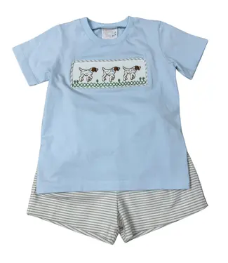 Whimsy Bay Pointer Smocked Short Set