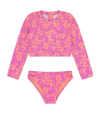 Feather 4 Arrow Magenta Punch Waves 4 Days Rash Guard Bikini