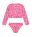 Feather 4 Arrow Magenta Punch Waves 4 Days Rash Guard Bikini