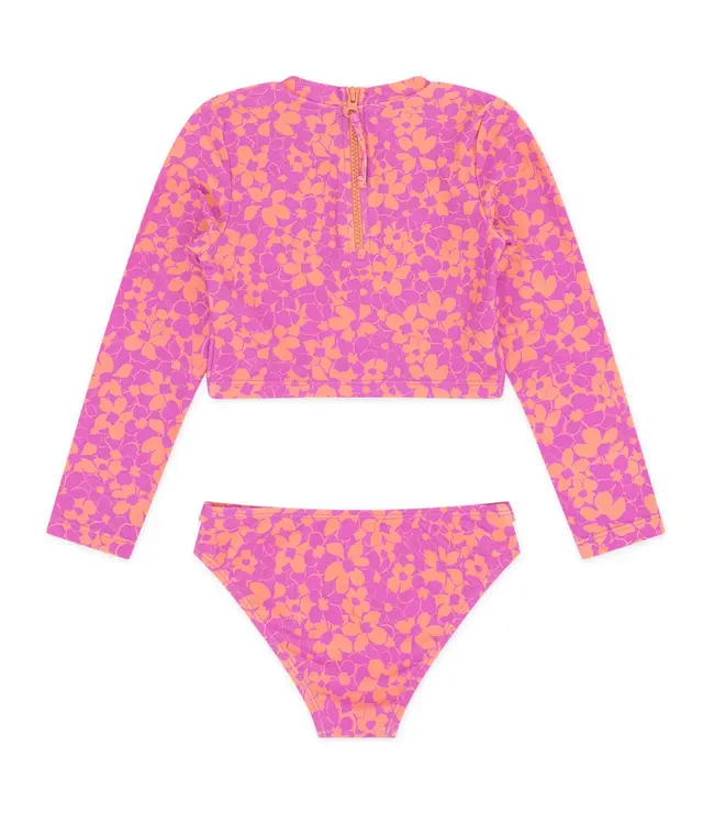 Magenta Punch Waves 4 Days Rash Guard Bikini