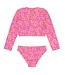 Feather 4 Arrow Magenta Punch Waves 4 Days Rash Guard Bikini