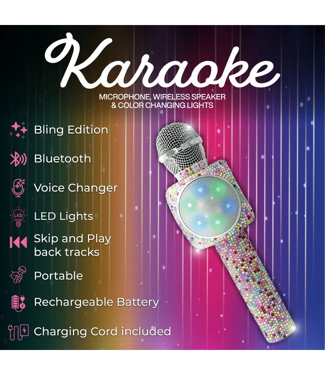 Wireless Express Confetti Bling Sing A Long Microphone