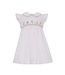Claire & Charlie Pink Knit Striped Sleeveless Flowers Dress with White Collar