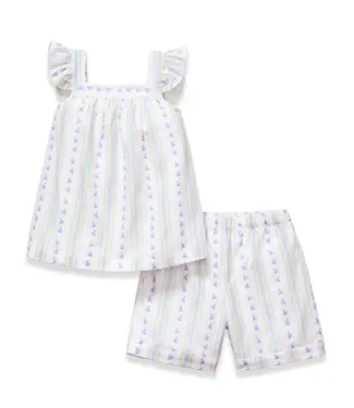 Petite Plume Cottage Stripe Clara Short Set