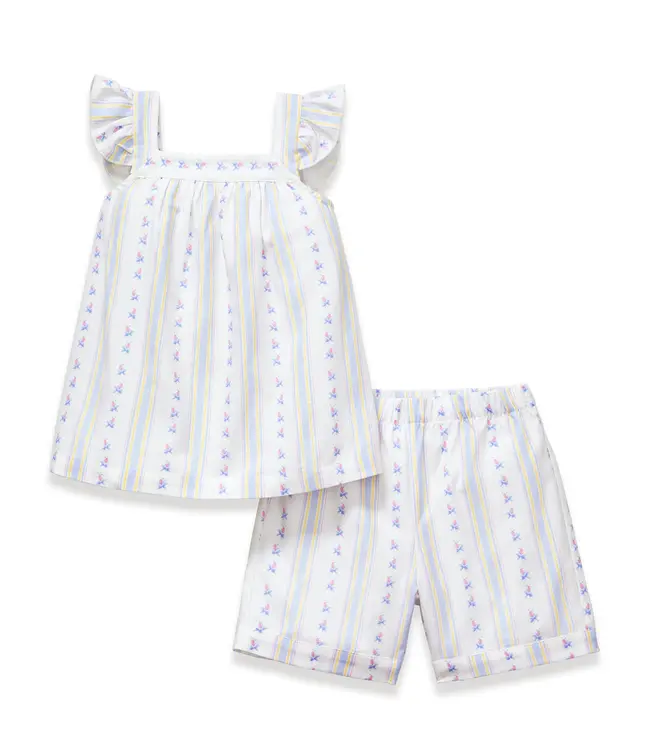 Petite Plume Cottage Stripe Clara Short Set