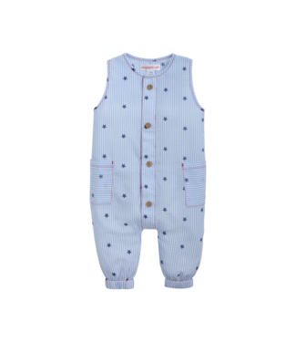 Magnetic Me Seersucker Stripe Stars Sleeveless Romper