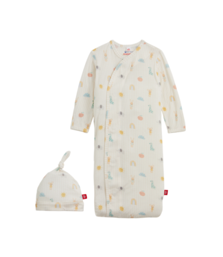 Magnificent Baby Lullaby Sky Pink Gown & Hat Set