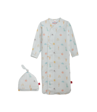 Magnificent Baby Lullaby Sky Blue Gown & Hat Set