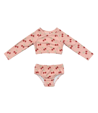 babysprouts Cherries Crop Two Pc. Swimsuit