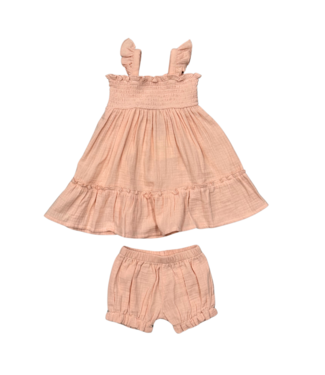 babysprouts Peachy Blush Flutter Dress Set
