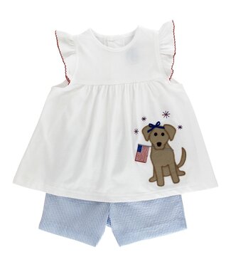 Bailey Boys Patriotic Pup Girls Short Set