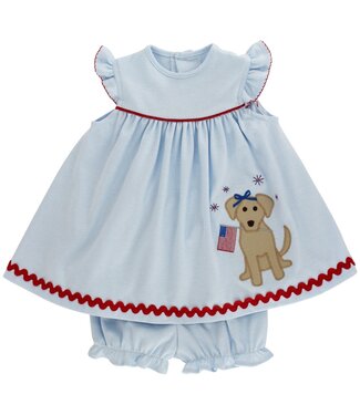 Bailey Boys Patriotic Pup Knit Float with Bloomers