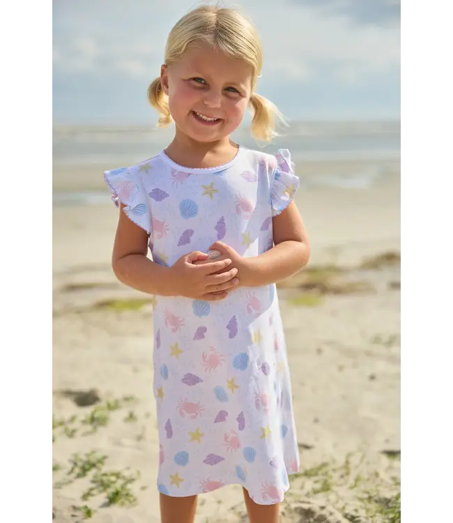 Little English Sea Shells Angel Sleeve Dress
