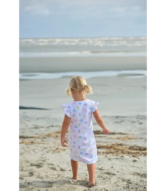 Little English Sea Shells Angel Sleeve Dress