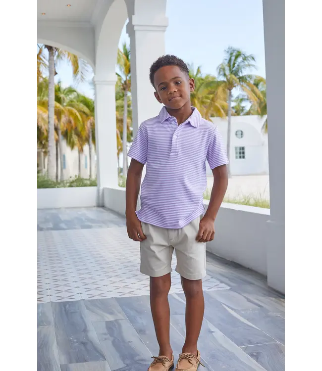 Little English Lavender Stripe S/S Polo