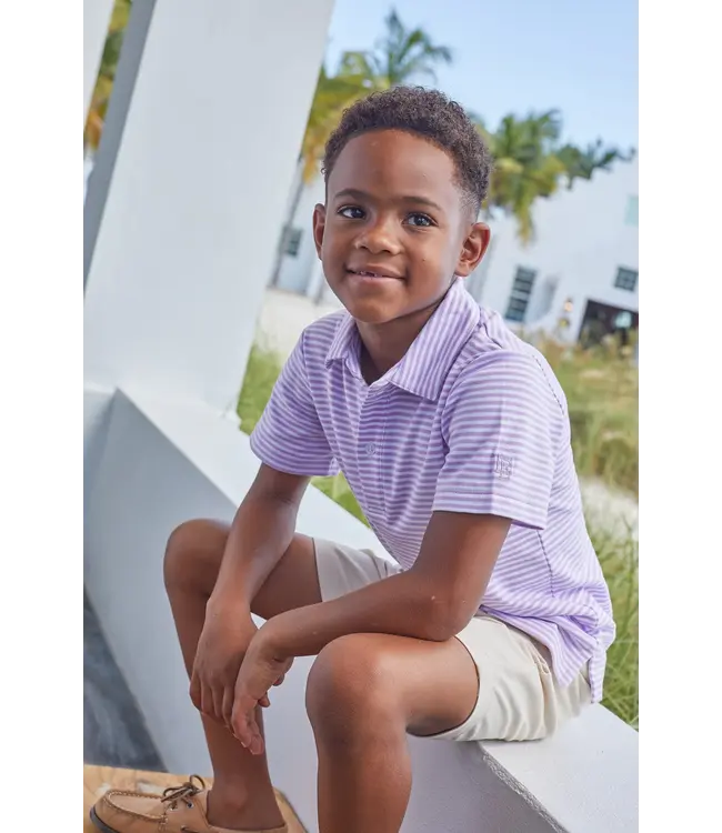 Little English Lavender Stripe S/S Polo