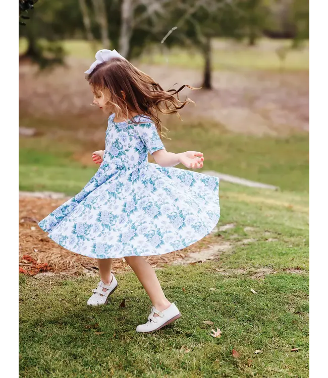 Hydrangea Heaven Organic Cotton Twirl Dress