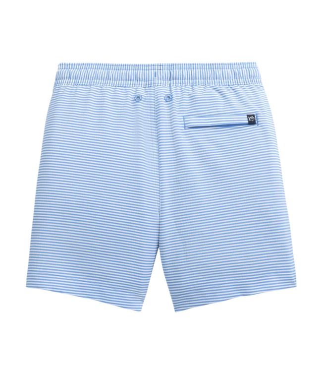 Southern Tide Blue Stream Gulf Haven Seersucker Swim Trunk