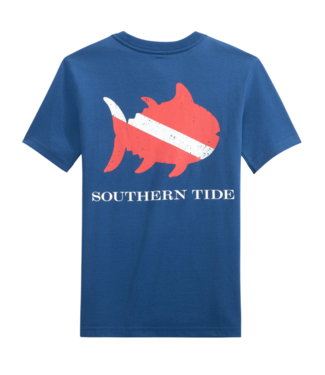 Southern Tide Nautical Blue Skipjack Scuba Flag Tee