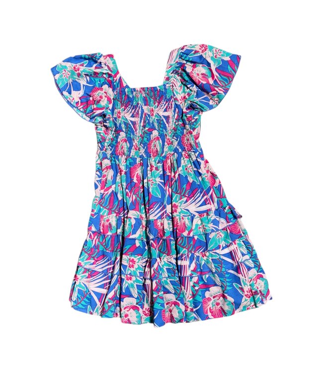 Joyous & Free Blue Tropical Sylvia Dress