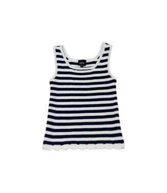 Little Olin Navy/White Stripe Knit Tank Top