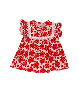 Hayden Red Floral Lace Top