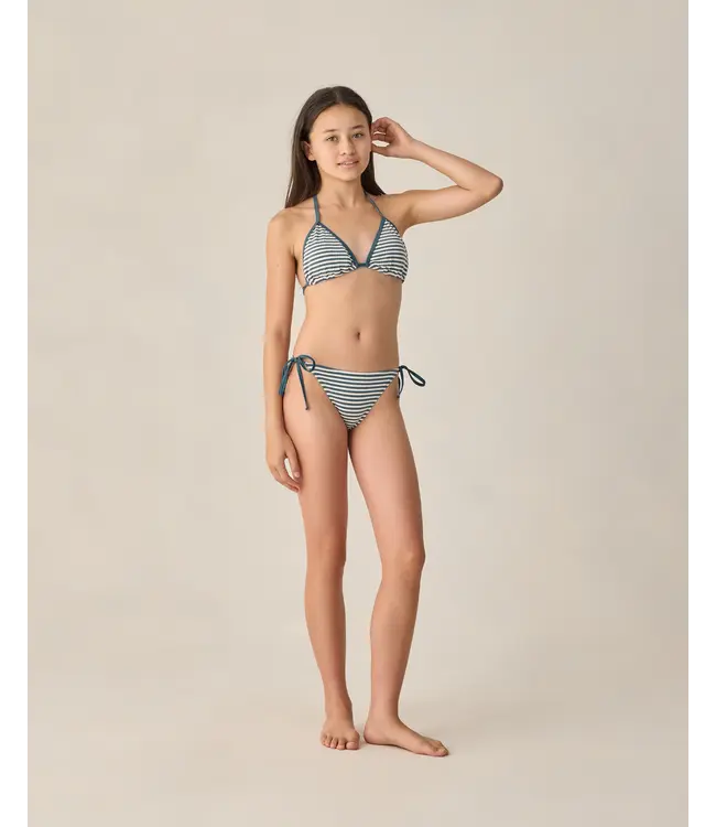 Rylee & Cru Navy Stripe Triangle Bikini Set