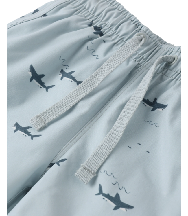 Light Blue Sharks Swim Trunks
