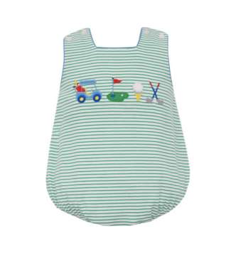 Claire & Charlie Green Stripe Knit Golf Sleeveless Sun Bubble