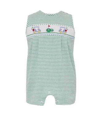 Petit Bebe Green Stripe Knit Golf Jon Jon