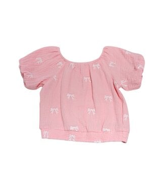 Design History Pink Bow S/S Top