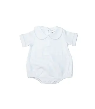 White Piping Collared S/S Bubble